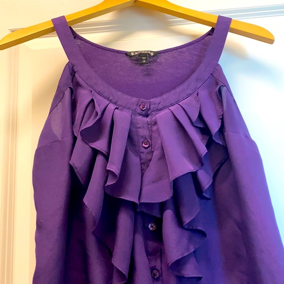 EXPRESS Purple ruffle front cami SZ S - Picture 1 of 3